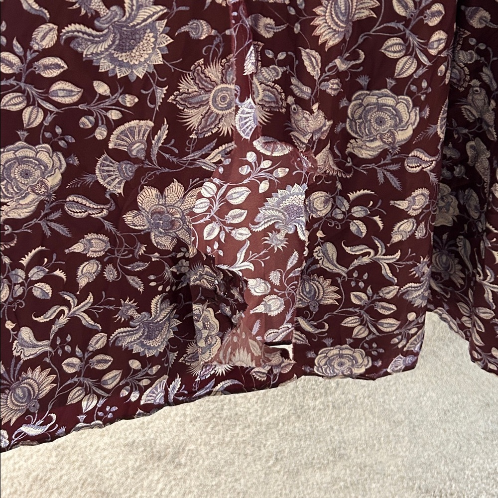 Derek Lam Purple Floral Long Sleeve Dress *torn* - Picture 4 of 14